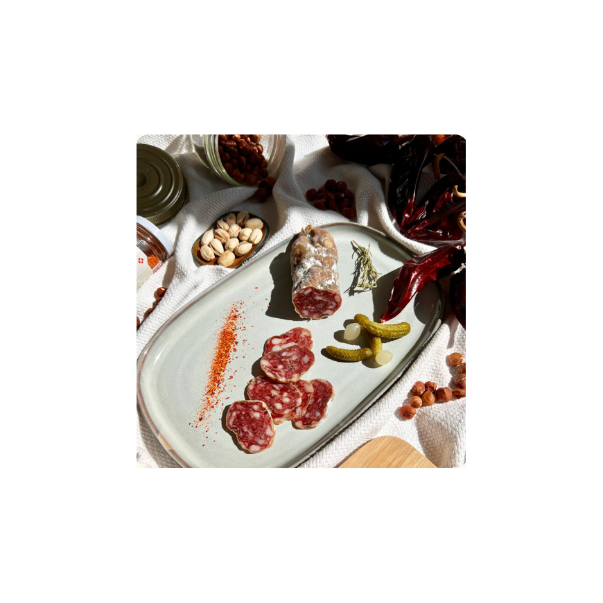 Saucisson de Porc IGP au piment d'Espelette  74-1353