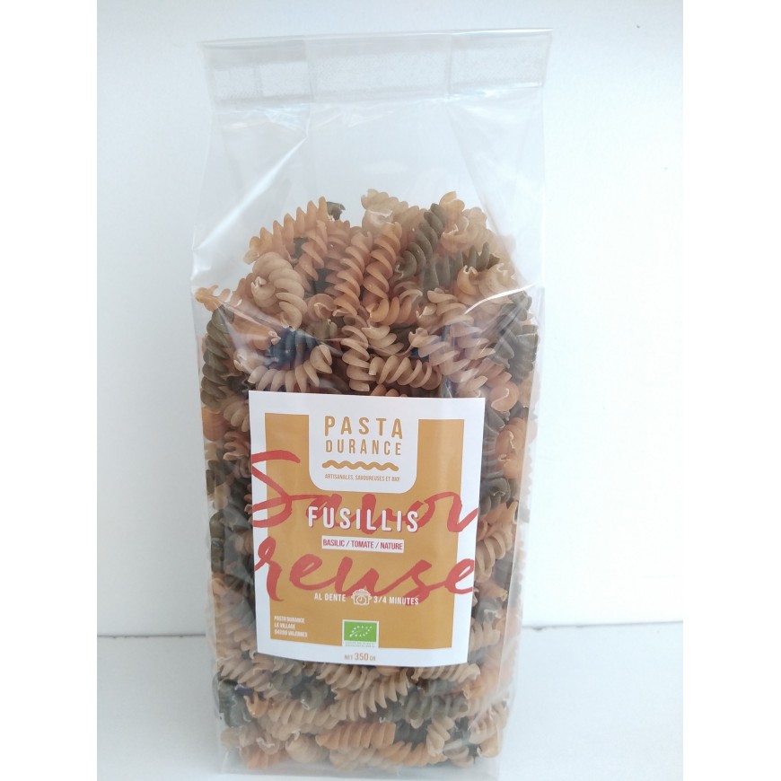 Fusillis artisanales BIO basilic/tomate/nature - 350g