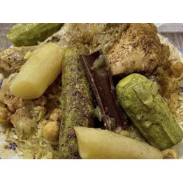 Rechta : Poulet fermier aux navets, pois chiches et fines pâtes fraîches maison 62-1042